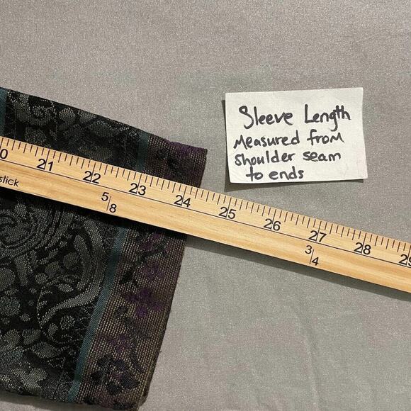 Satin Tapestry Jacket Size Large Dark Romantic Whimsigoth Witchy Artsy Brocade - Picture 12 of 13